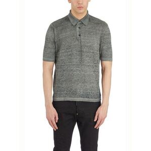 AVANT TOI Men's Distressed Knit Polo Men BROWN Sweaters & Cardigans